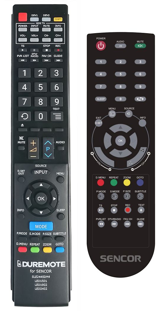 SENCOR SLE1945DM4, SLE22F45DM4, SLE22F45M4, SLE2445DM4 + TV vezérlés (mini TV) - távirányító duplikátum