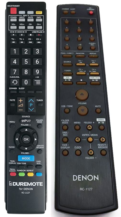 DENON RC-1127 + TV vezérlés (mini TV) - távirányító duplikátum