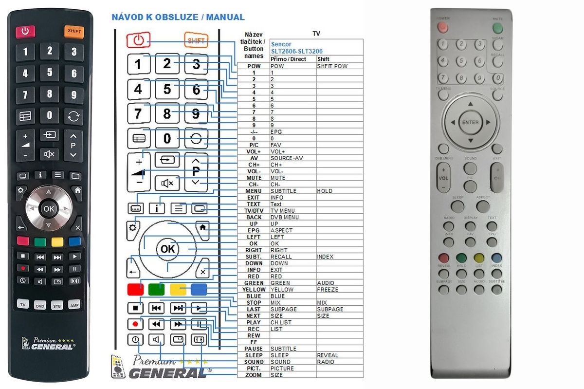 SENCOR SLT2210DVBT -   


kompatibilis General márkájú távirányító