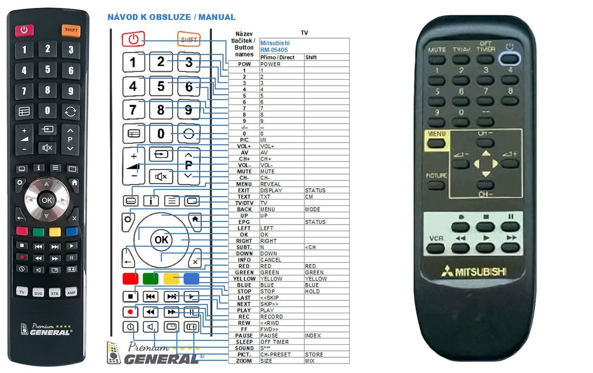 MITSUBISHI RM-08101 -   


kompatibilis General márkájú távirányító