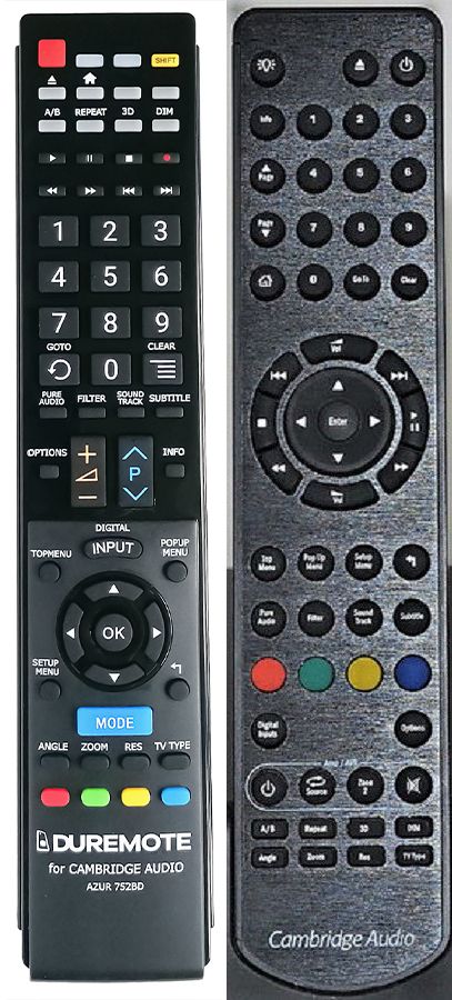 CAMBRIDGE AUDIO AZUR 752BD - távirányító duplikátum