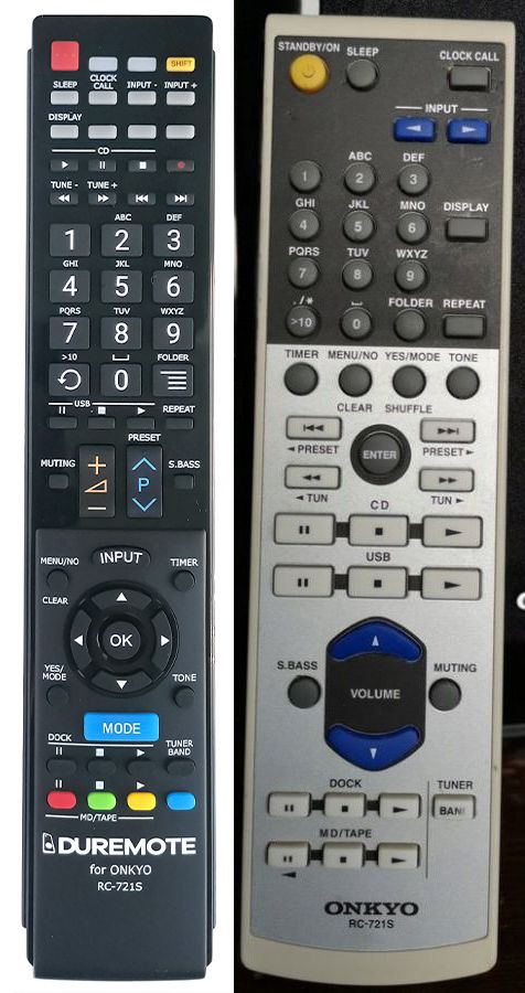 ONKYO RC-721S, CR-525, CR-535, CR525, CR535 - távirányító duplikátum