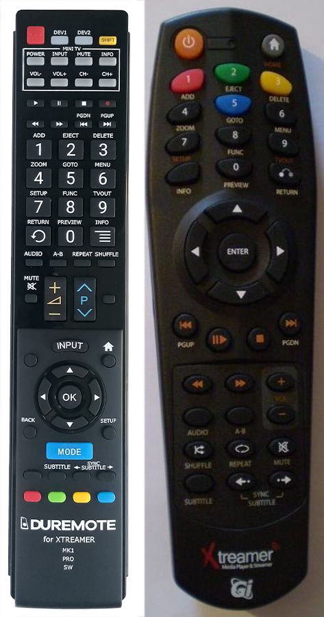 XTREAMER MK1 + TV vezérlés (mini TV) - távirányító duplikátum