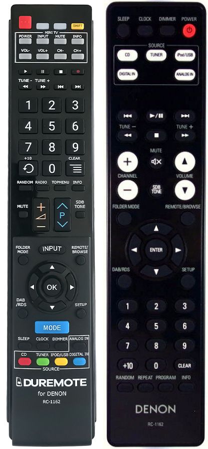 DENON RC-1162 + TV vezérlés (mini TV) - távirányító duplikátum
