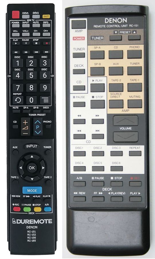 DENON RC-151, RC-156 - távirányító duplikátum