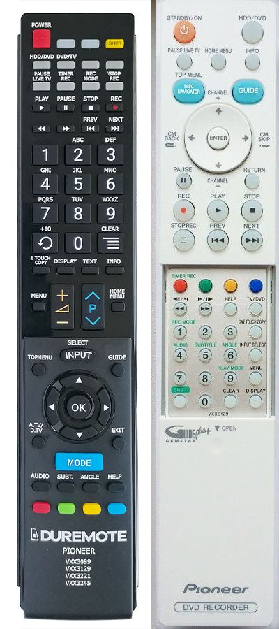 PIONEER VXX3092, VXX3129 - távirányító duplikátum