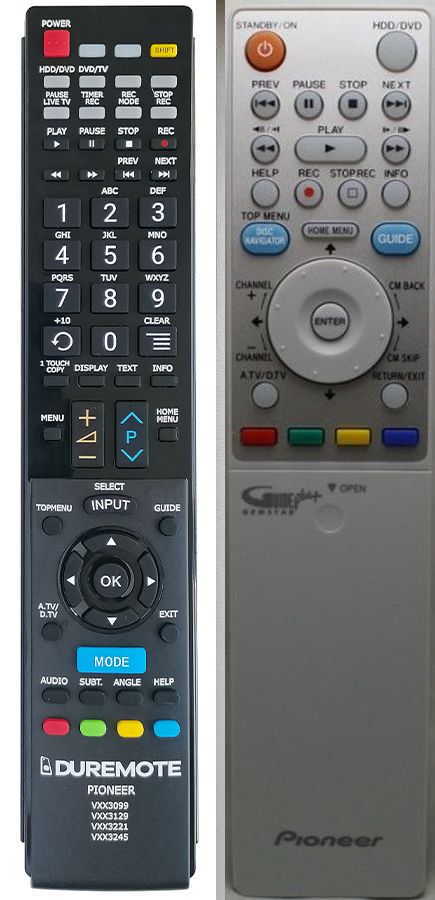 PIONEER VXX3245, VXX3246 - távirányító duplikátum