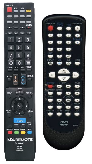 FUNAI NB665ED - távirányító duplikátum