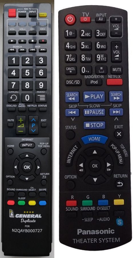 PANASONIC N2QAYB000727 - távirányító duplikátum