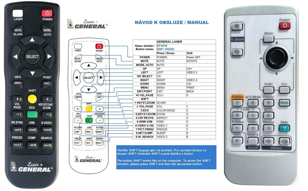EPSON 1470167, EMP6000, EMP6100 - távirányító lézermutatóval