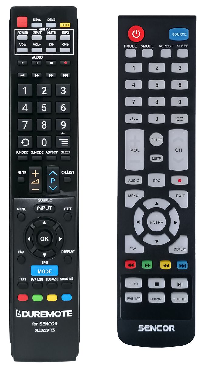 SENCOR SLE2471TCS, SLE3229TCS, SLE43F17TCS + TV vezérlés (mini TV) - távirányító duplikátum