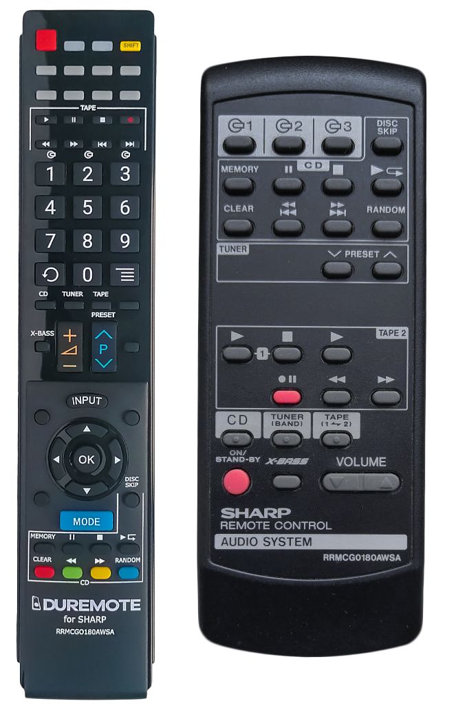 SHARP RRMCG0180AWSA - távirányító duplikátum