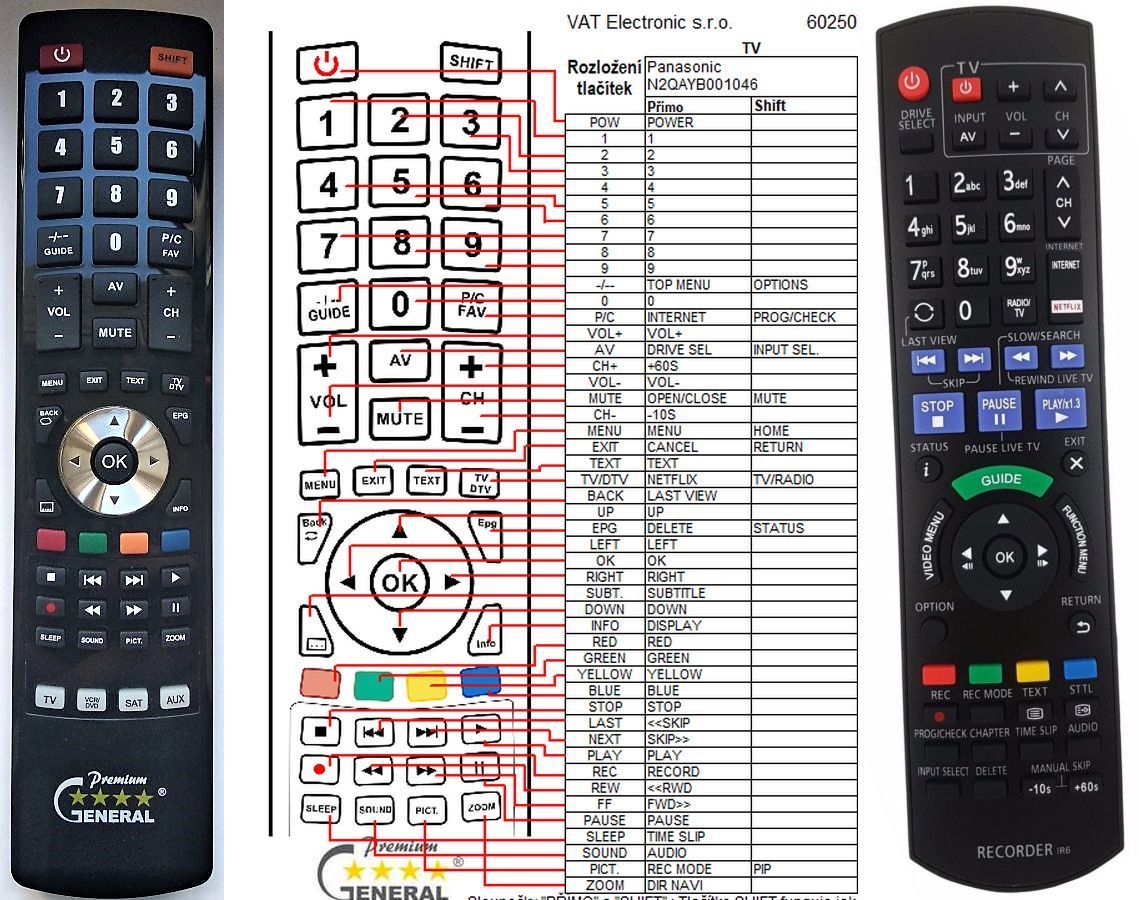 PANASONIC N2QAYB001046 -   


kompatibilis General márkájú távirányító