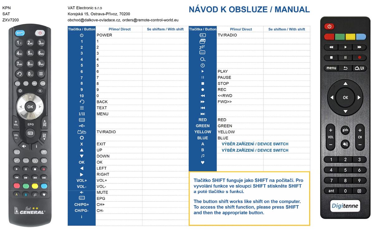 KPN DIGITENNE ZXV7200, RBX2800 -   


kompatibilis General márkájú távirányító