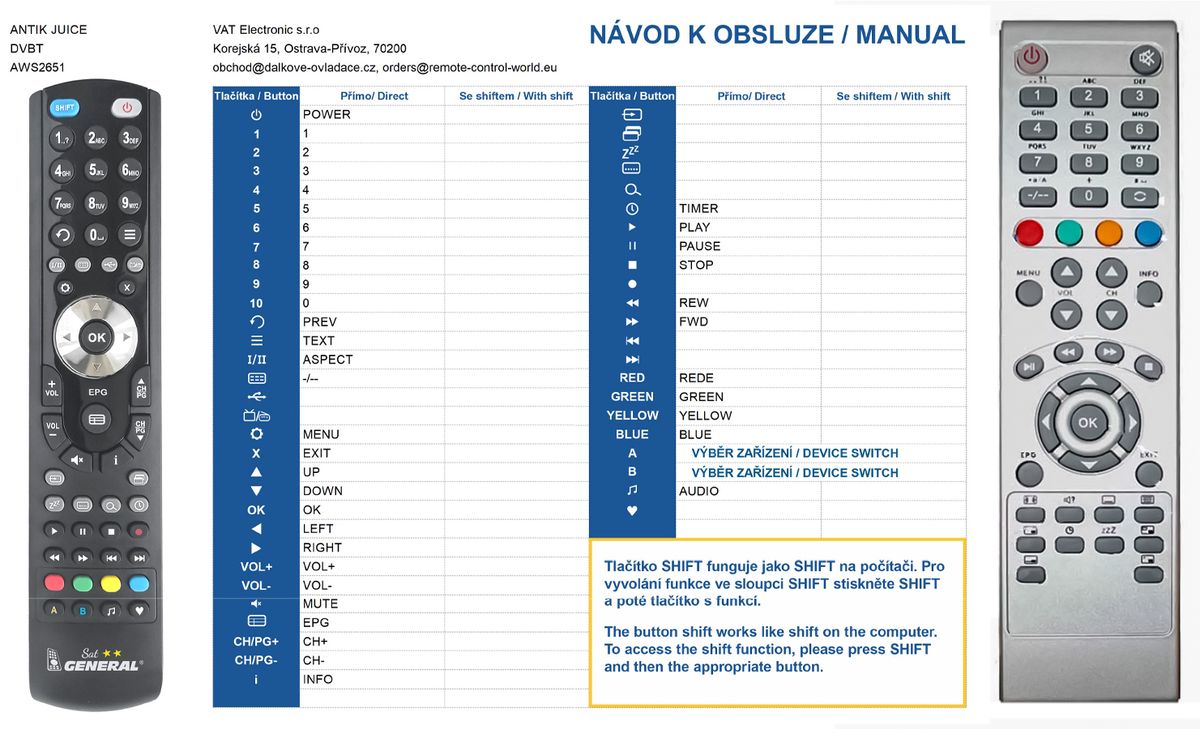 ANTIK JUICE AWS2651 -   


kompatibilis General márkájú távirányító