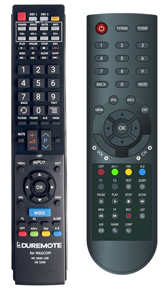 MASCOM MC280 + TV vezérlés (mini TV) - távirányító duplikátum