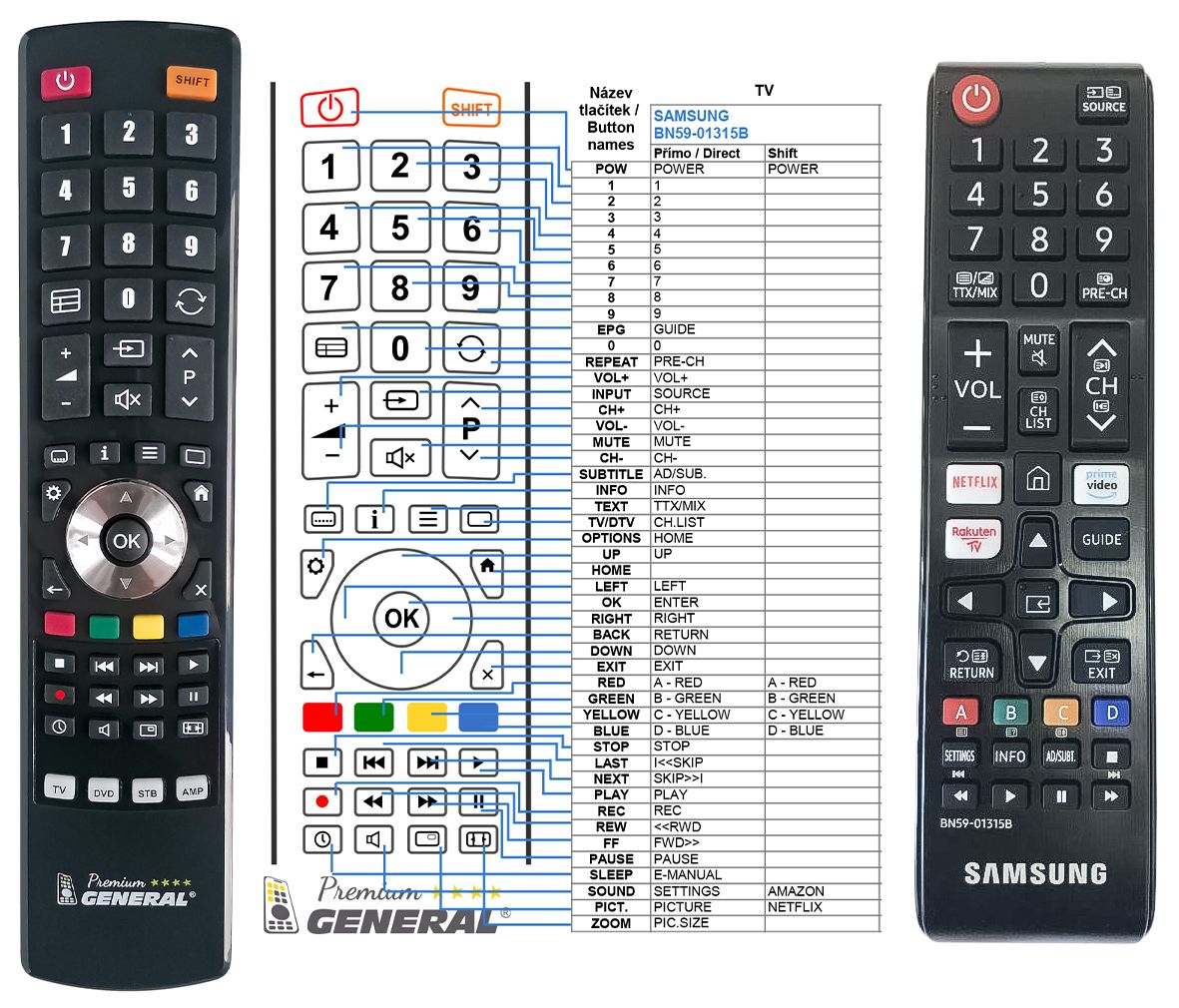 SAMSUNG BN59-01315B -   


kompatibilis General márkájú távirányító