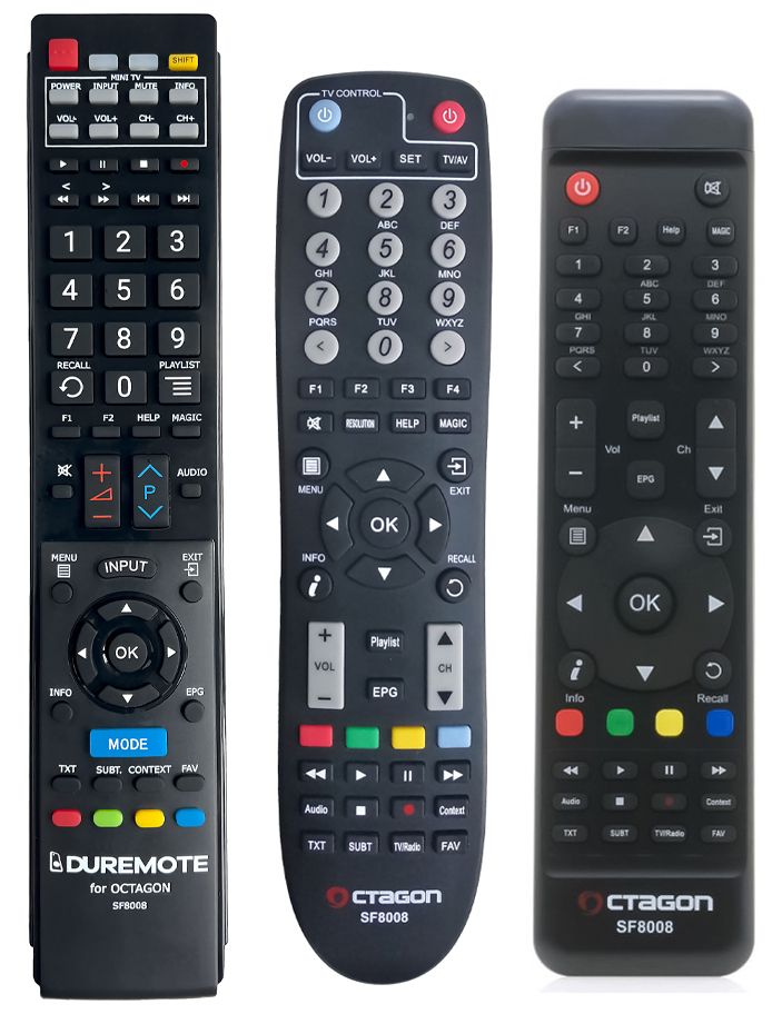 OCTAGON SF8008 + TV vezérlés (mini TV) - távirányító duplikátum
