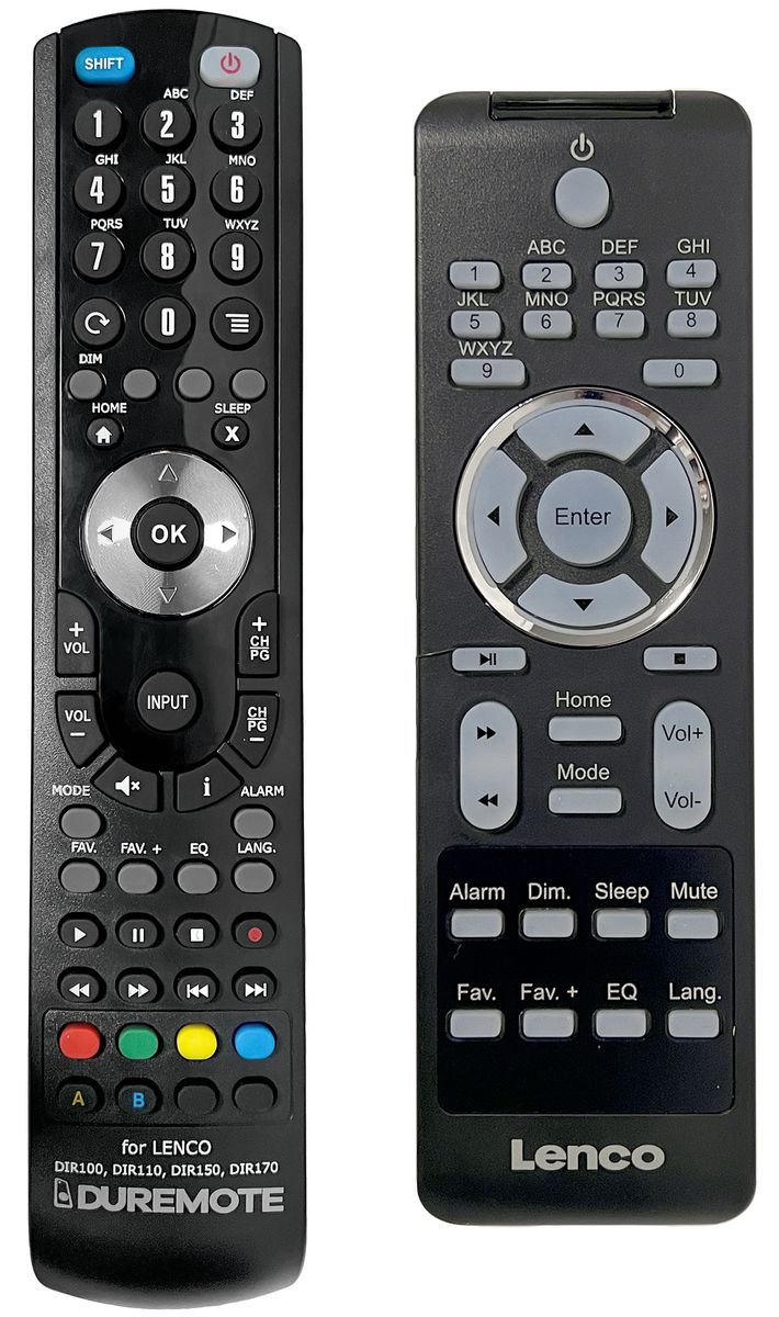 LENCO DIR100, DIR110, DIR150, DIR170 - távirányító duplikátum
