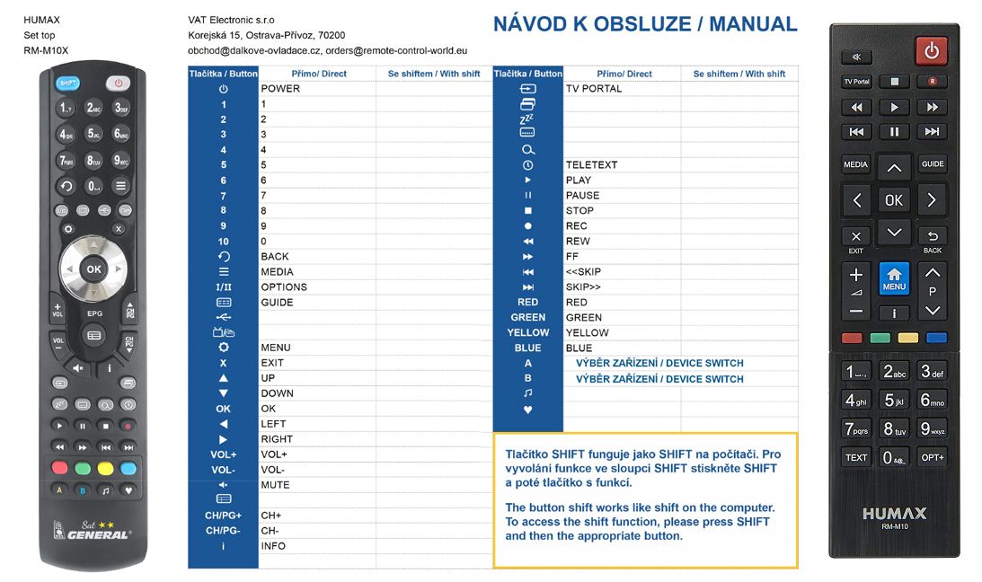 HUMAX RM-M10 -   


kompatibilis General márkájú távirányító