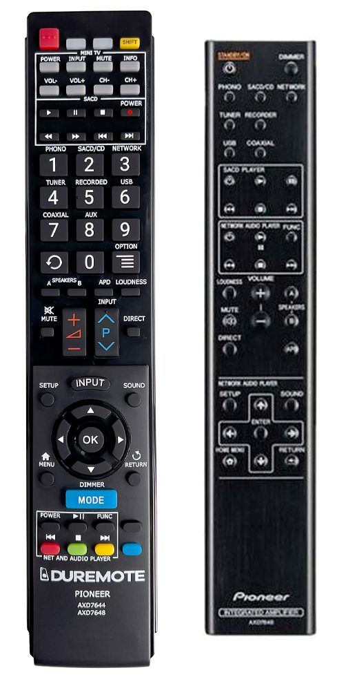 PIONEER AXD7648 + TV vezérlés (mini TV) - távirányító duplikátum