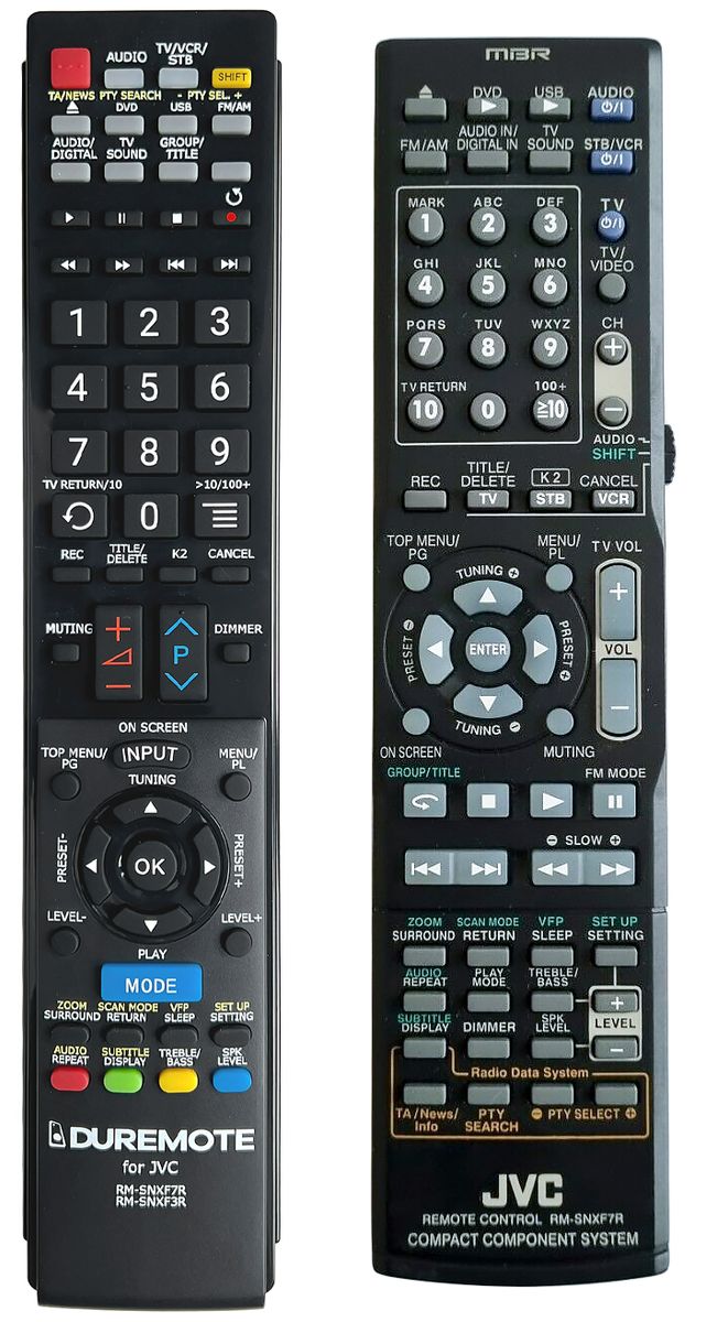 JVC RM-SNXF3R, RM-SNXF7R - távirányító duplikátum