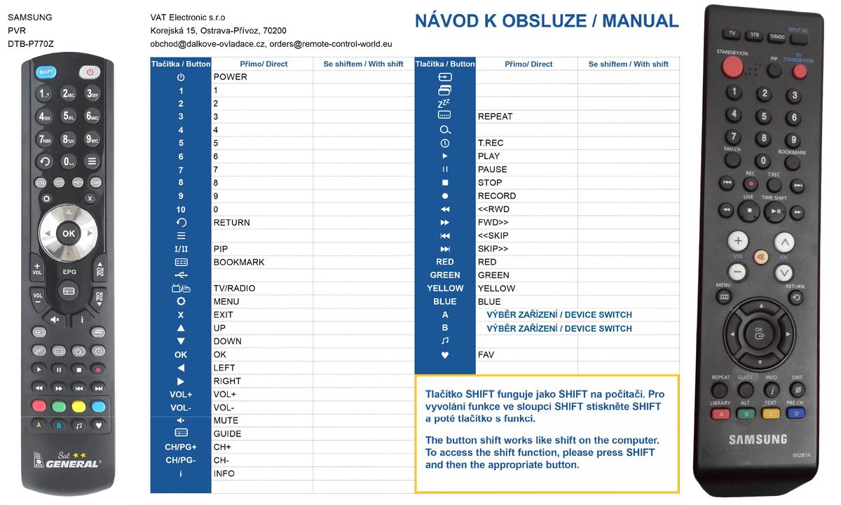 SAMSUNG MF59-00287A -   


kompatibilis General márkájú távirányító