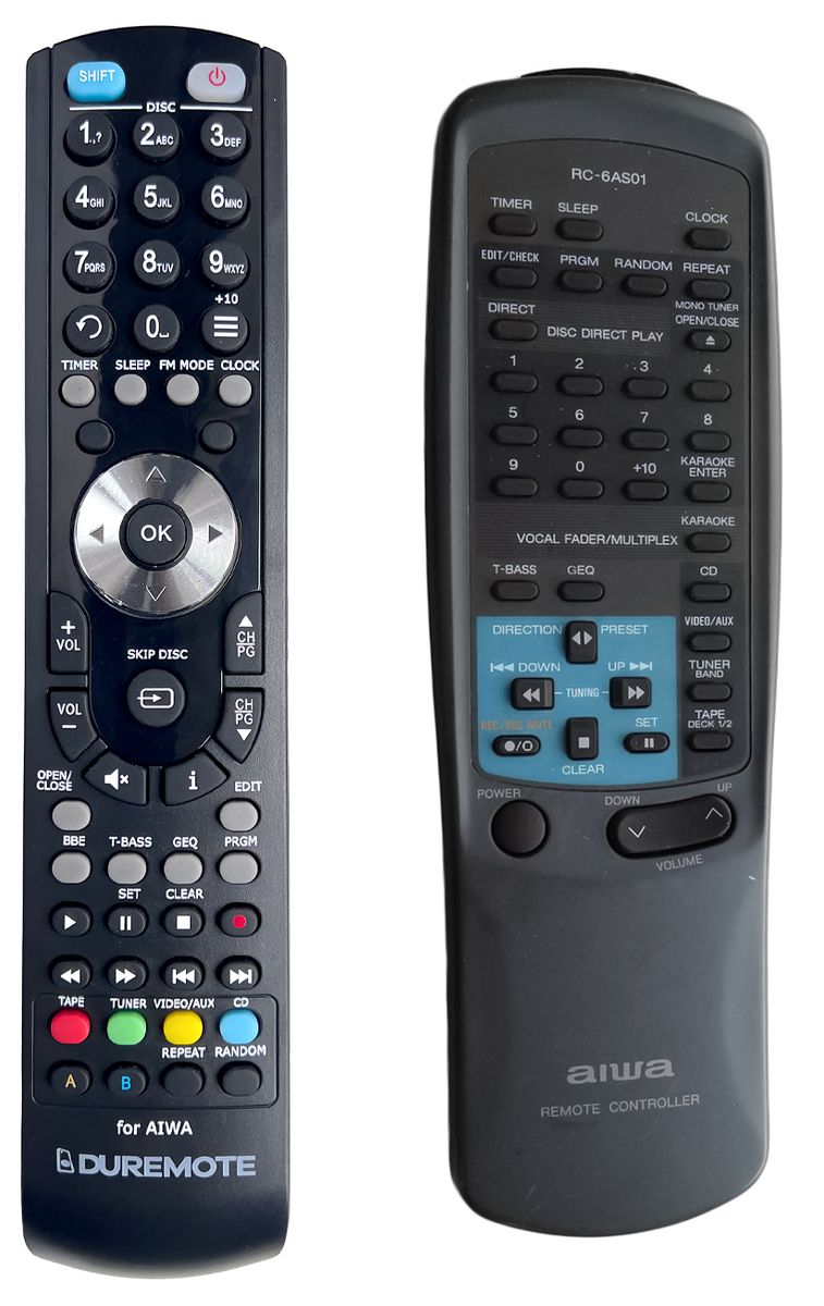 AIWA RC-6AS01, RC-6AS02, RC-ZAS17, RC-T503, RC-T504 - távirányító duplikátum