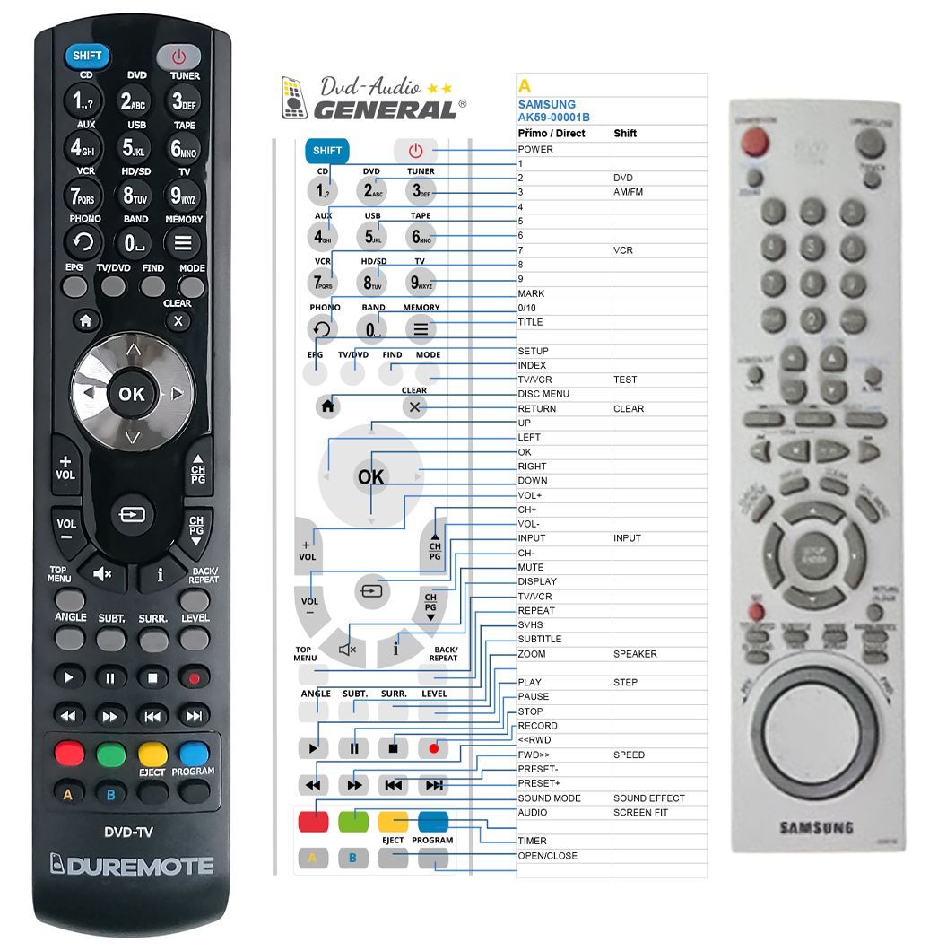 SAMSUNG AK59-00001B -   


kompatibilis General márkájú távirányító