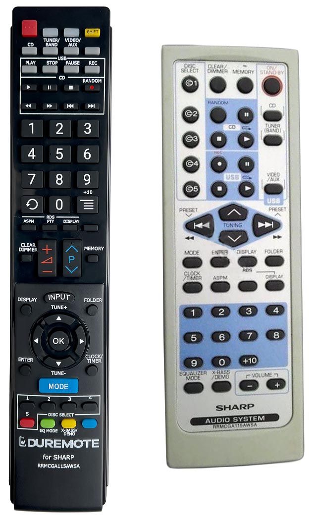 SHARP RRMCGA115AWSA - távirányító duplikátum