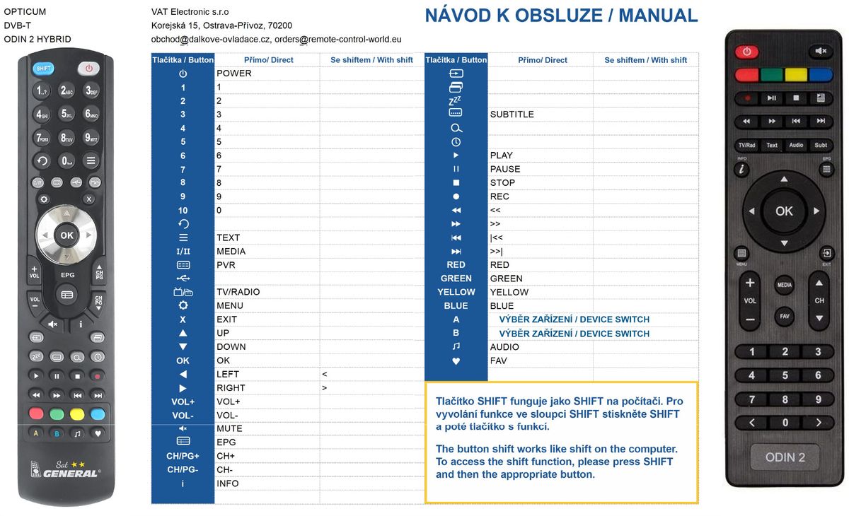 OPTICUM HD AX Odin2 hybrid,  AX Odin plus -   


kompatibilis General márkájú távirányító