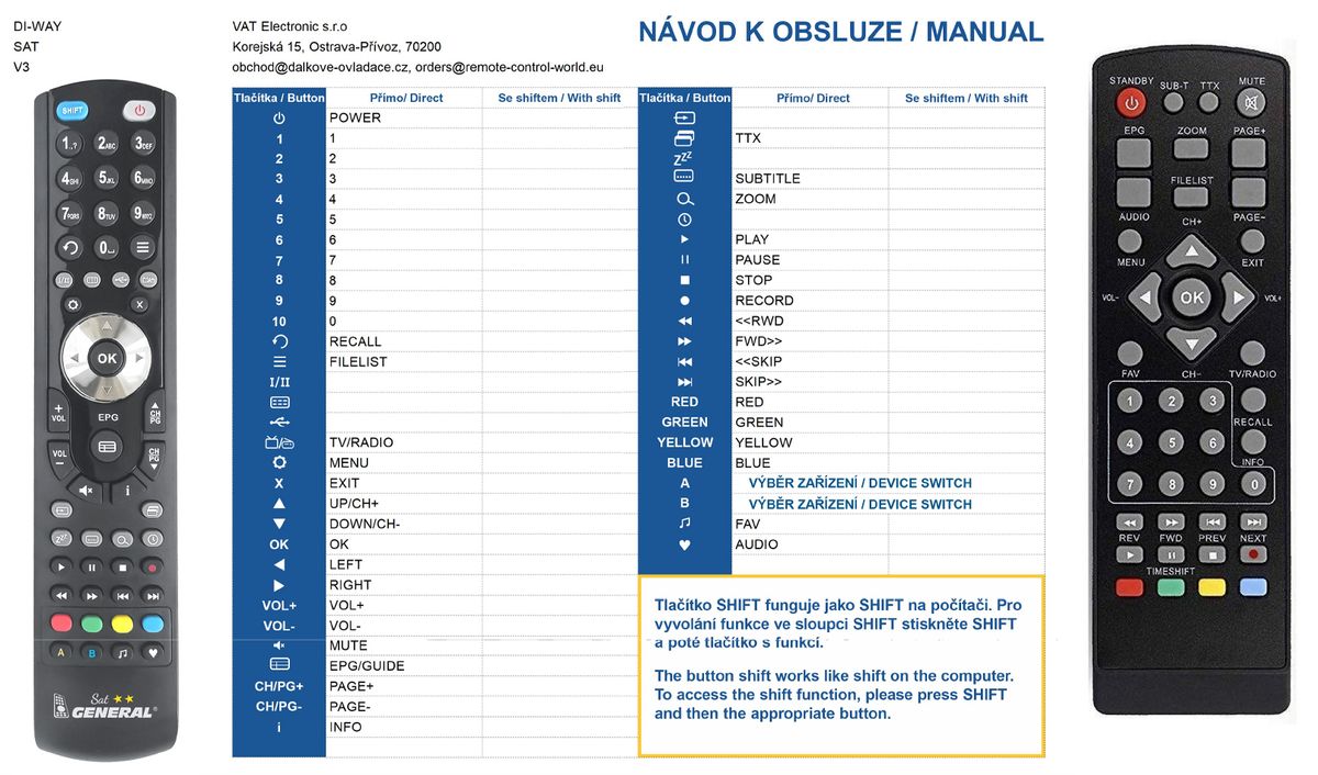 DI-WAY DI-BOX DVB-T2 V3 HEVC H.265 -   


kompatibilis General márkájú távirányító
