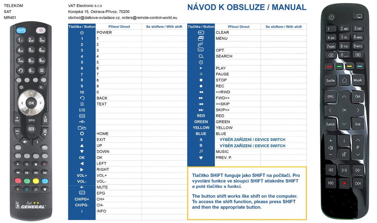 TELEKOM Media Receiver 401 -   


kompatibilis General márkájú távirányító
