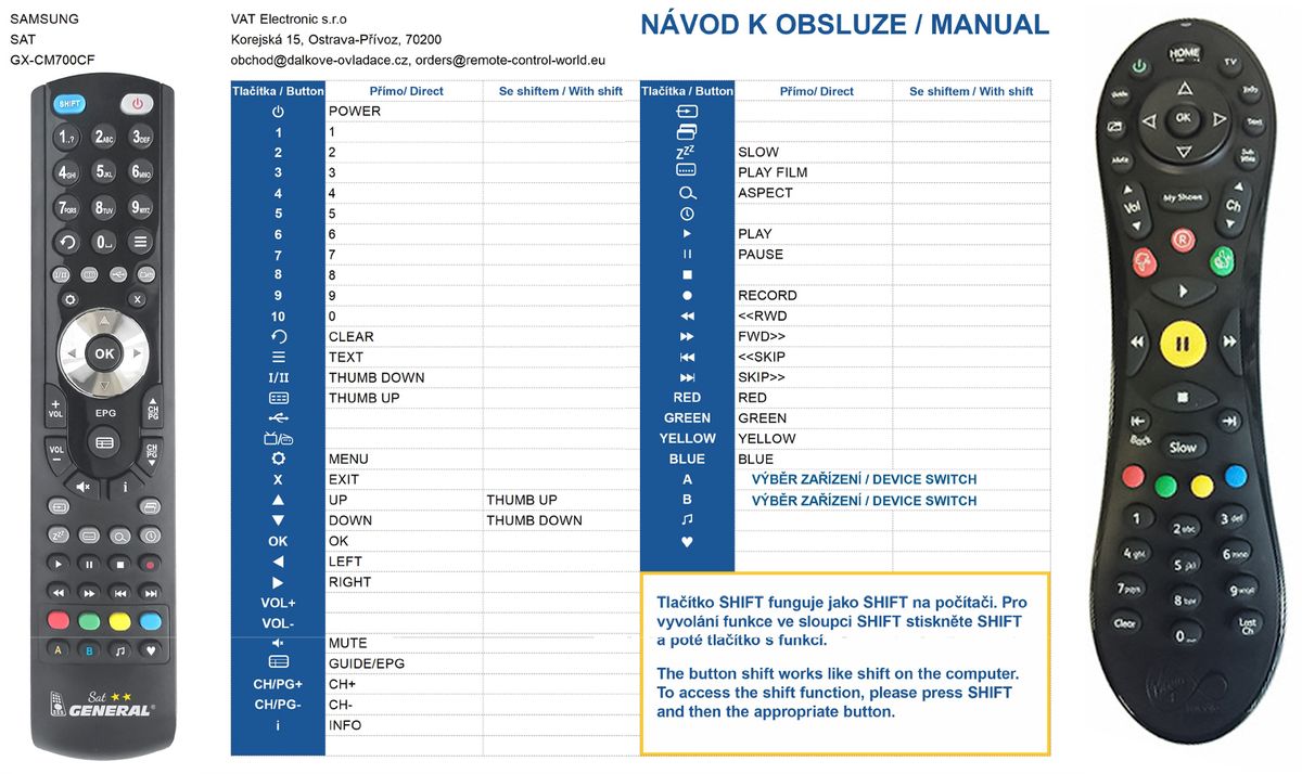SAMSUNG GX-CM700CF -   


kompatibilis General márkájú távirányító