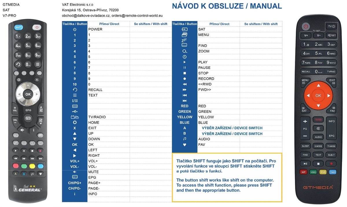 GTMEDIA V7 PRO -   


kompatibilis General márkájú távirányító