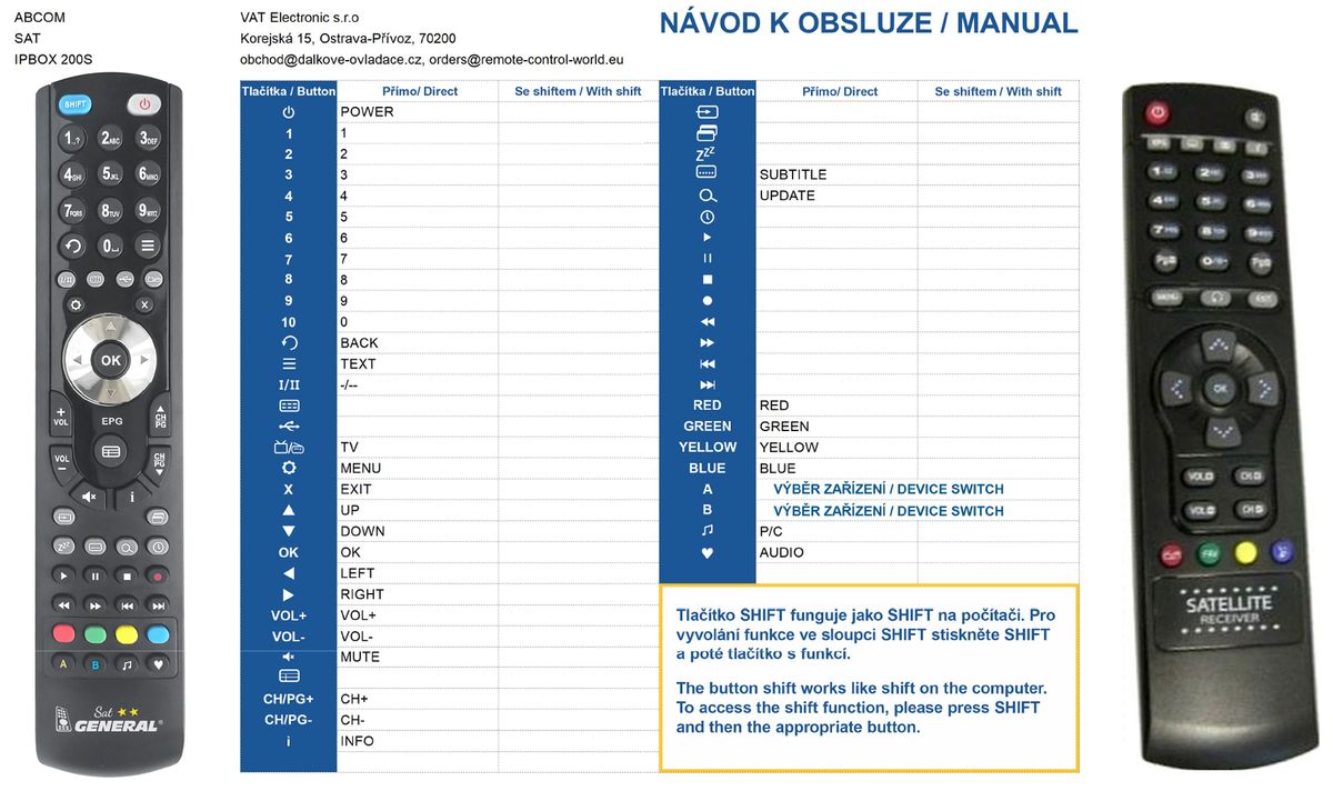 AB IPBOX 200S -   


kompatibilis General márkájú távirányító