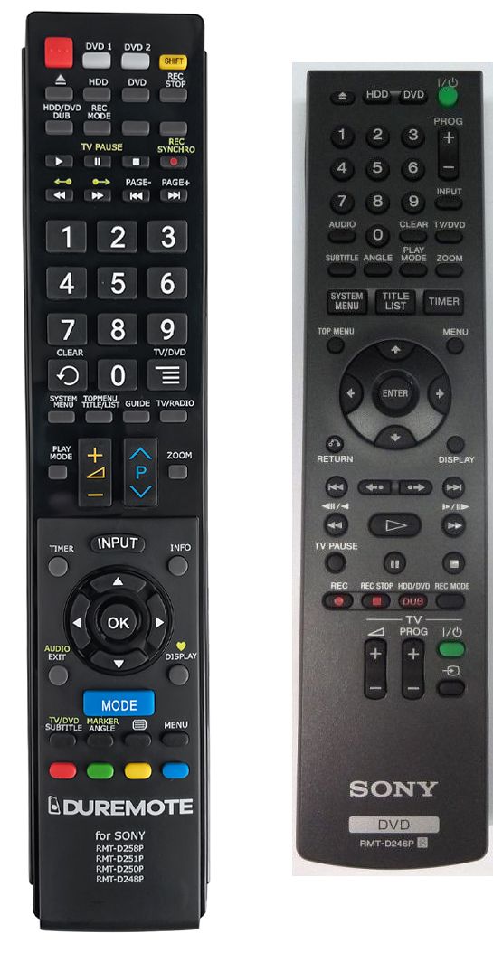 SONY RMT-D246P - távirányító duplikátum