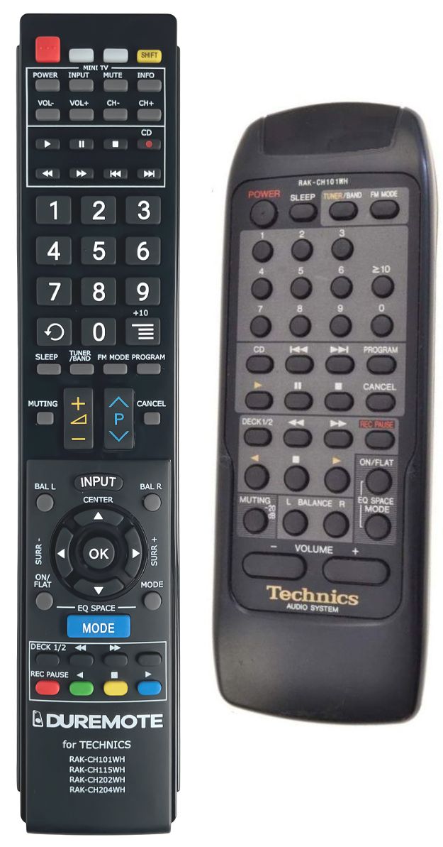 TECHNICS RAK-CH101WH + TV vezérlés (mini TV) - távirányító duplikátum