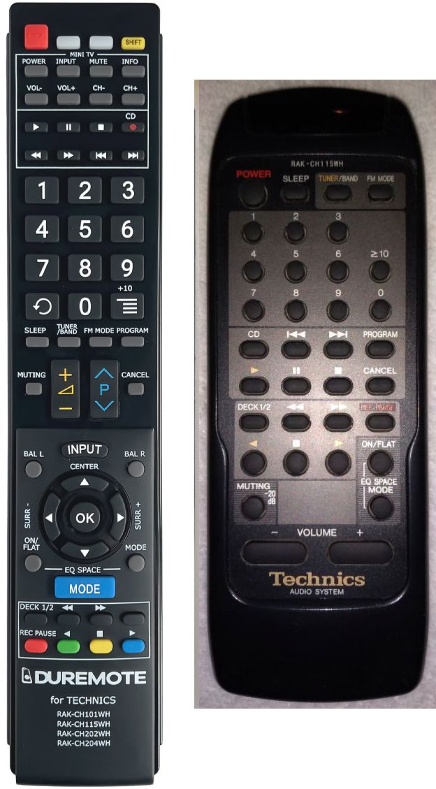 TECHNICS RAK-CH115WH - távirányító duplikátum