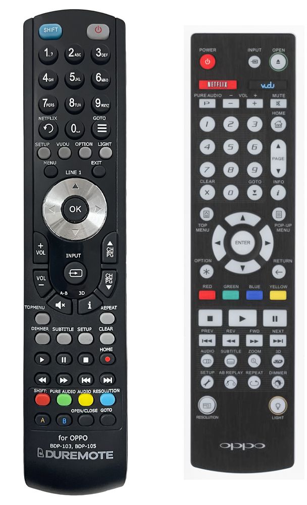 OPPO BDP-103,  BDP-105 - távirányító duplikátum