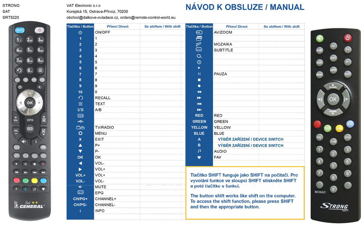 STRONG SRT5004, SRT5006, SRT5011, SRT5025, SRT6011, SRT6016, SRT6350 -   


kompatibilis General márkájú távirányító
