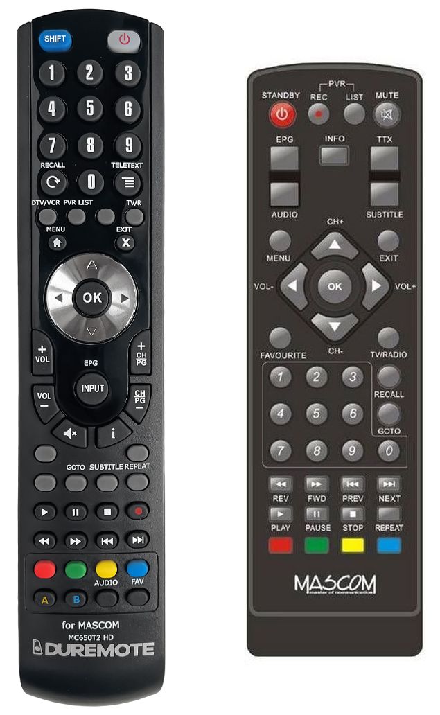 MASCOM MC650T HD, MC750T2 HD - távirányító duplikátum