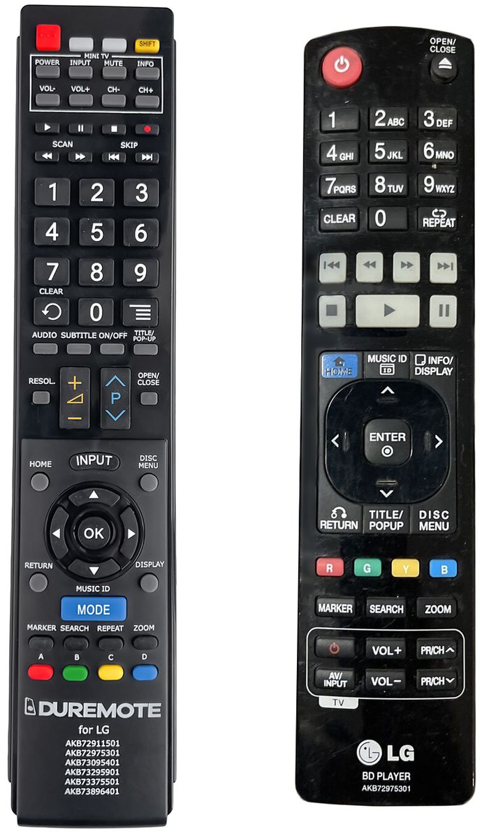 LG AKB72975301 + TV vezérlés (mini TV) - távirányító duplikátum
