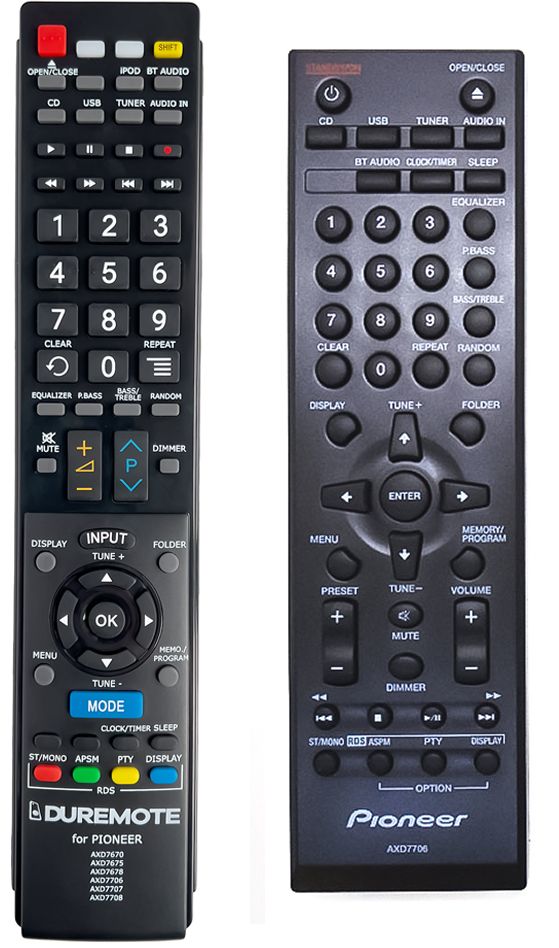 PIONEER AXD7706, AXD7707 - távirányító duplikátum