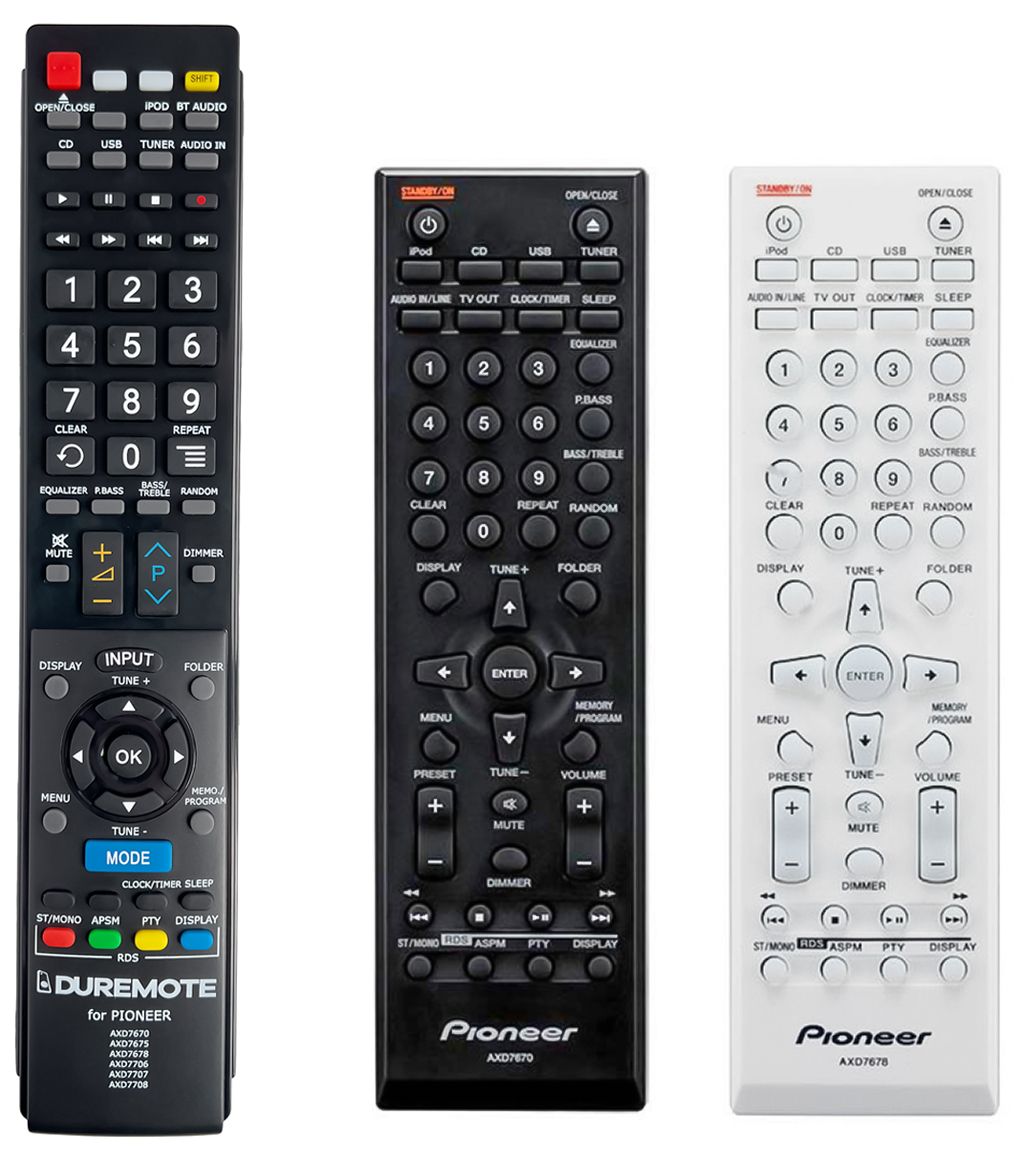 PIONEER AXD7670, AXD7675, AXD7678 - távirányító duplikátum