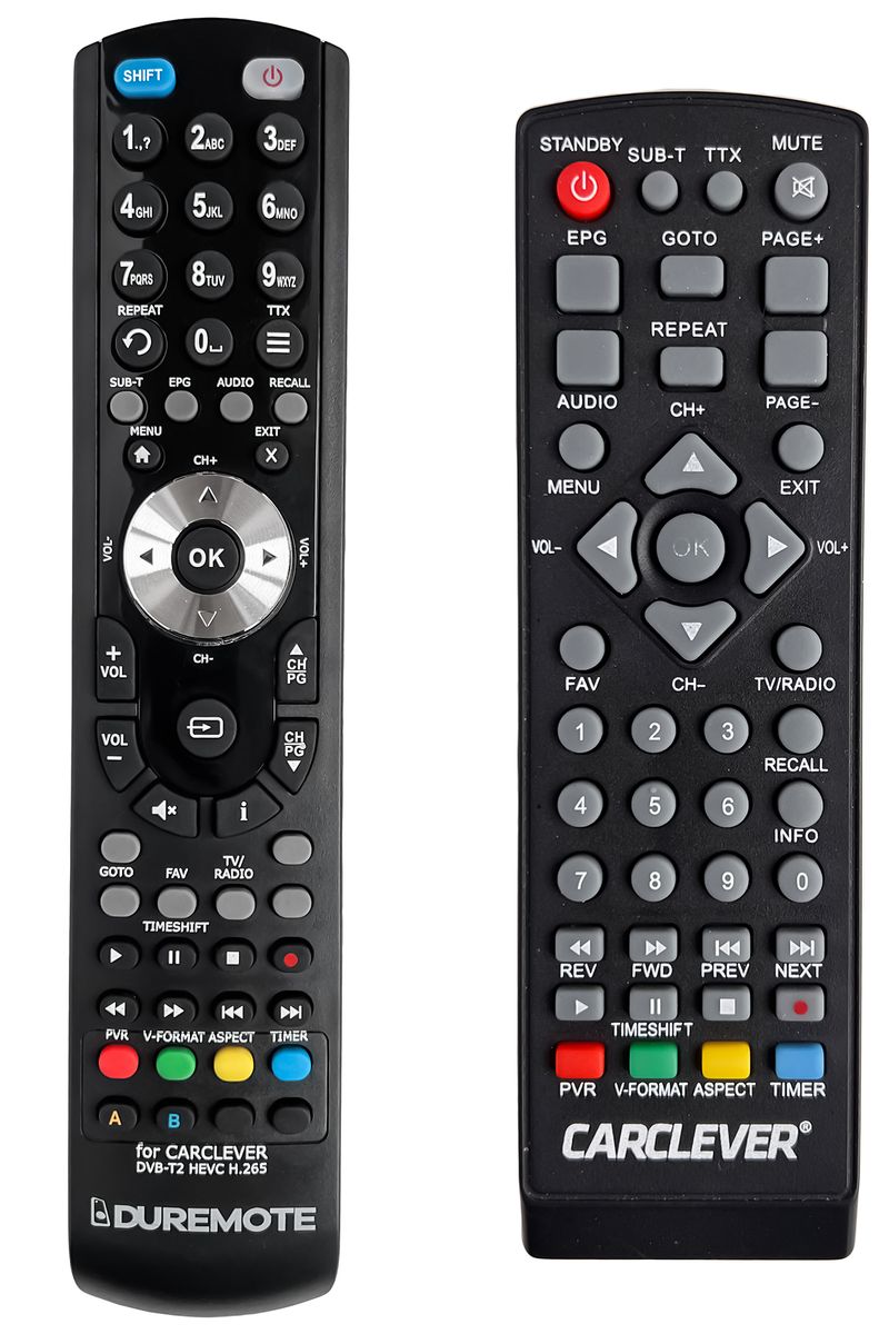 CARCLEVER DVB-T2 HEVC H.265 - távirányító duplikátum