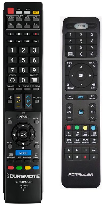 FORMULER S-TURBO, S-MINI, Z + TV vezérlés (mini TV) - távirányító duplikátum