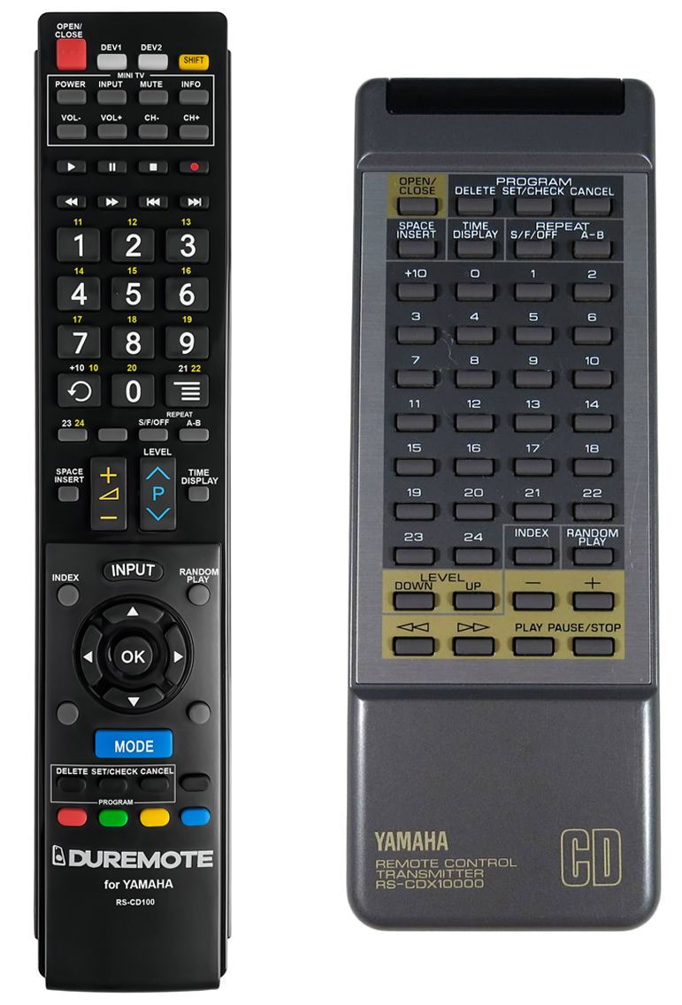 YAMAHA RS-CD100, RS-CDX10000 + TV vezérlés (mini TV) - távirányító duplikátum
