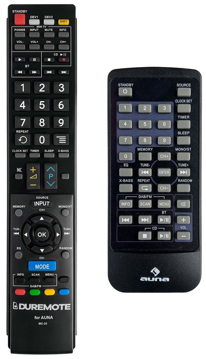 AUNA MC-20 + TV vezérlés (mini TV) - távirányító duplikátum