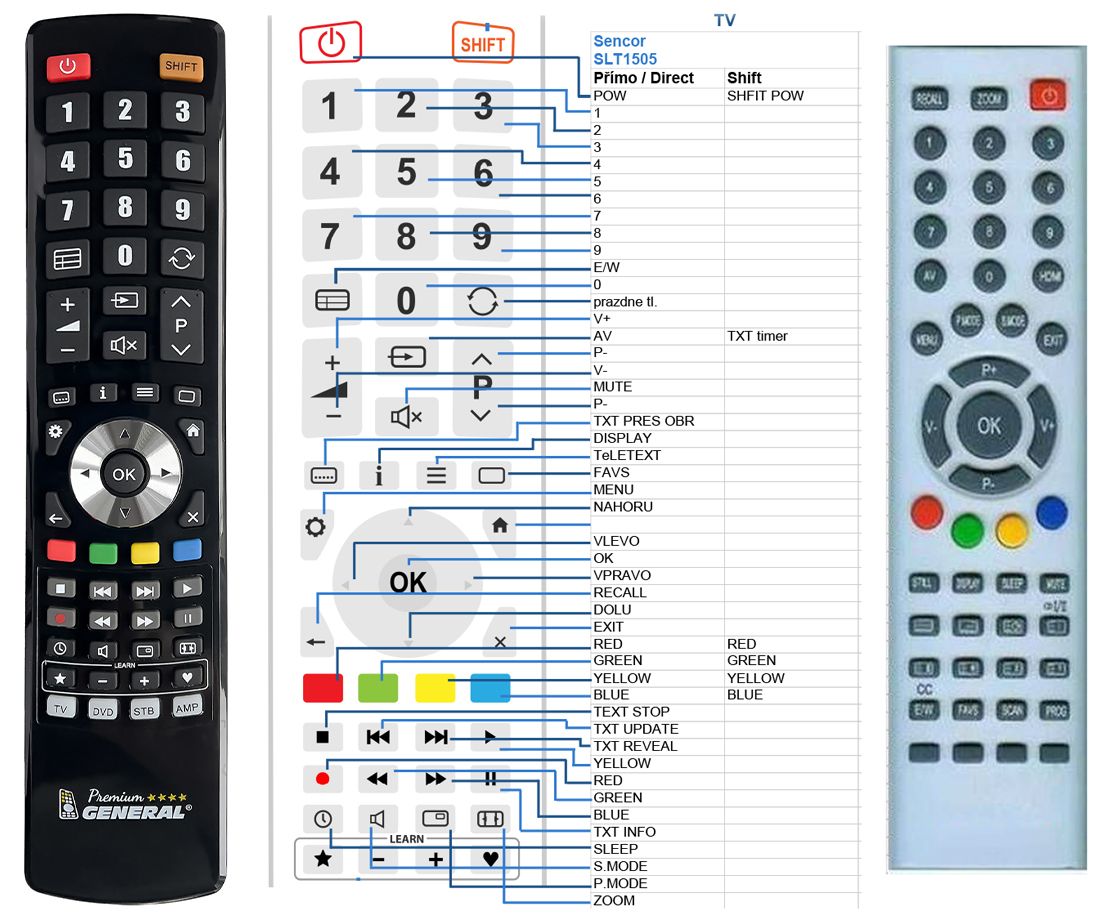 SENCOR SLT1505 -   


kompatibilis General márkájú távirányító